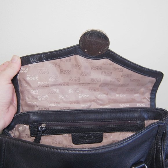 MICAHEL KORS Black Leather Satchel SHOULDER BAG - Picture 4 of 6